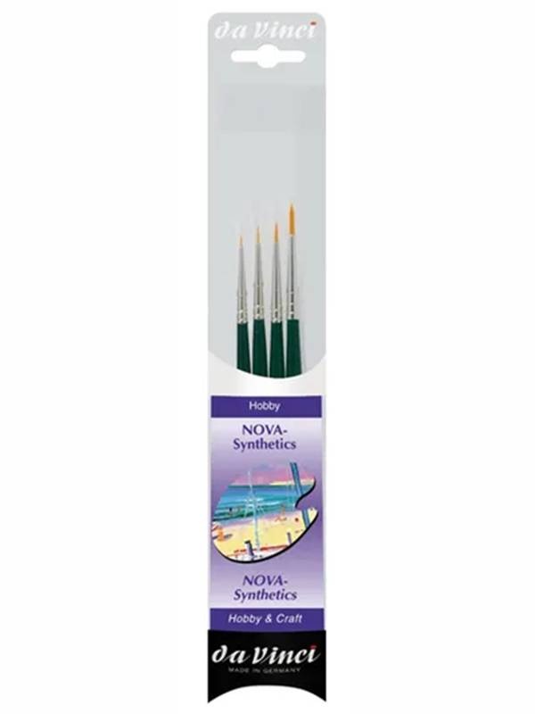 Set 4 pensule cu varf din fire sintetice Nova da Vinci 5235