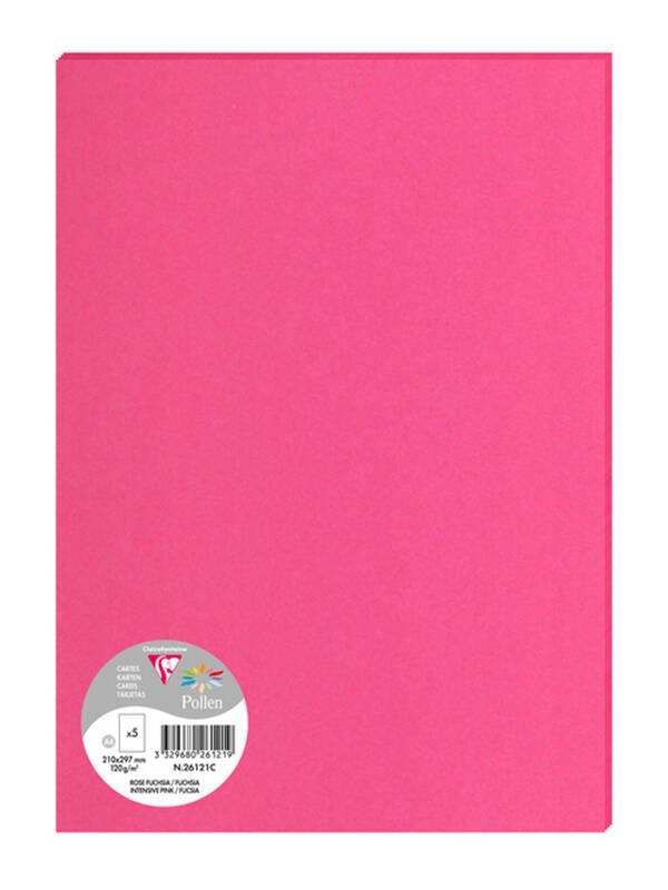 Set 5 carduri A4 Pollen 120g/mp Clairefontaine (Culoare: Leaf bud green)