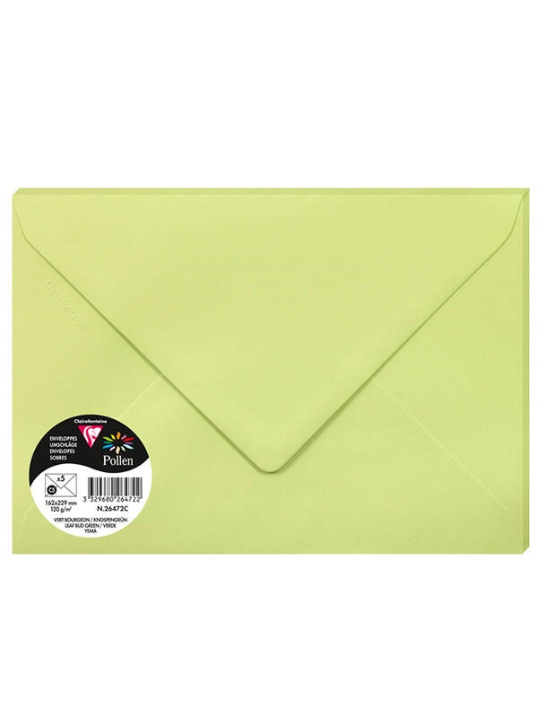 Set 5 plicuri marime medie Pollen 120g, 114 x 162 mm Clairefontaine (Culoare: Gold)