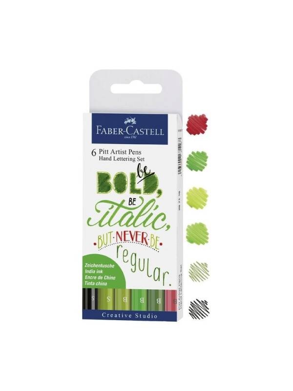Set 6 markere caligrafie Pitt Artist Faber Castell 267117