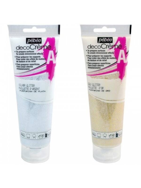 Vernish glitter 120 ml decoCreme Pebeo (Culoare: glitter argintiu)