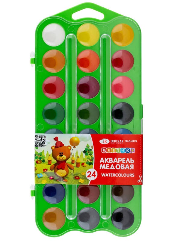 Acuarele cu miere set 24 in cutie de plastic Tsvetik Nevskaya Palitra 27421677