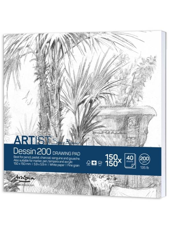 Bloc pentru schite Artist Dessin 200 (Marime: 15x15cm 40 file 900900256)