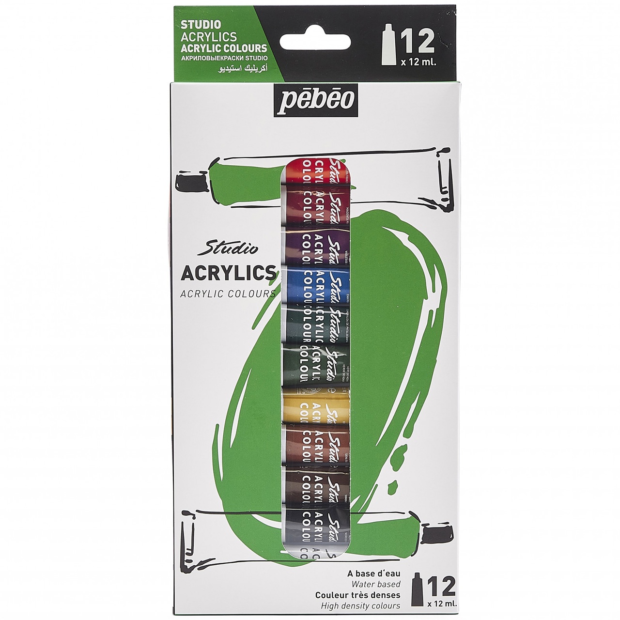 Culori acrilice set 12 x 12 ml Studio Pebeo 668700