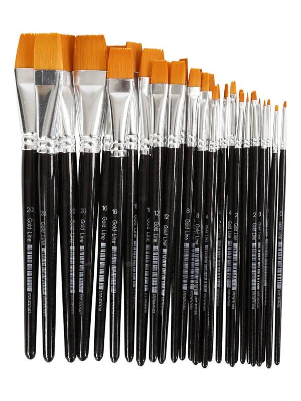 Pensula sintetica lata Gold Line (Marime: 4)