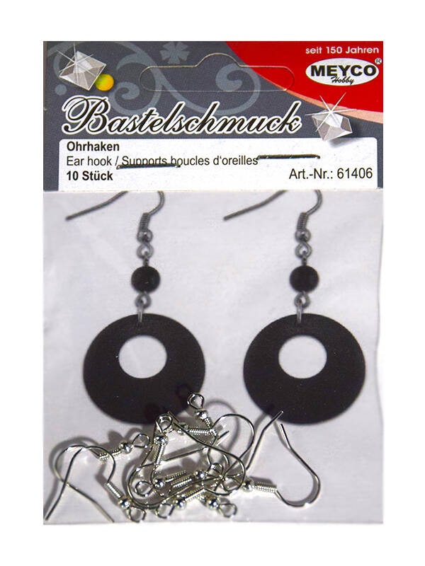 Set 10 tortite pentru cercei de culoare argintiu Meyco 61406