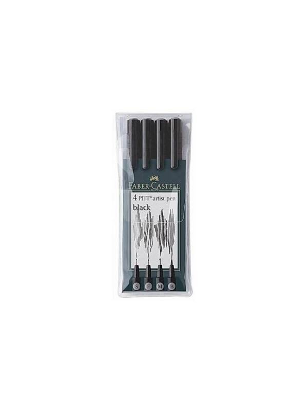 Set 4 linere Pitt Artist Pen black