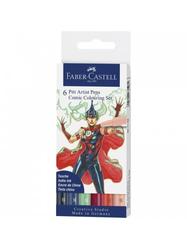 Set 6 linere Pitt Artist Pen Comic Faber Castell FC267196