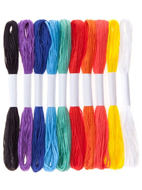 Set ata broderie din bumbac 10 culori x 8m Dp Craft (Culoare set Broderie: Natural)