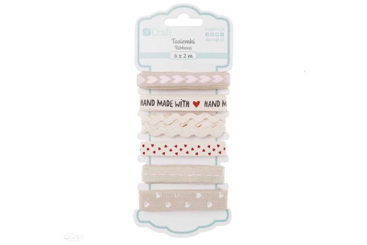 Set Banda Textila Bumbac Handemade with Love 6x2m DPTA-082 Dp Craft