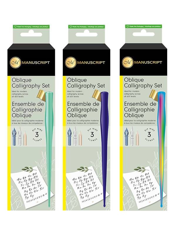 Set caligrafie moderna oblique Manuscript (Culoare: Rainbow)