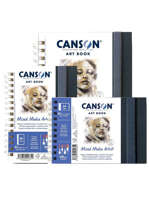Art Book Mixed Media 300g/mp Canson (Marime / Numar file: A4, 28 file - Portret)