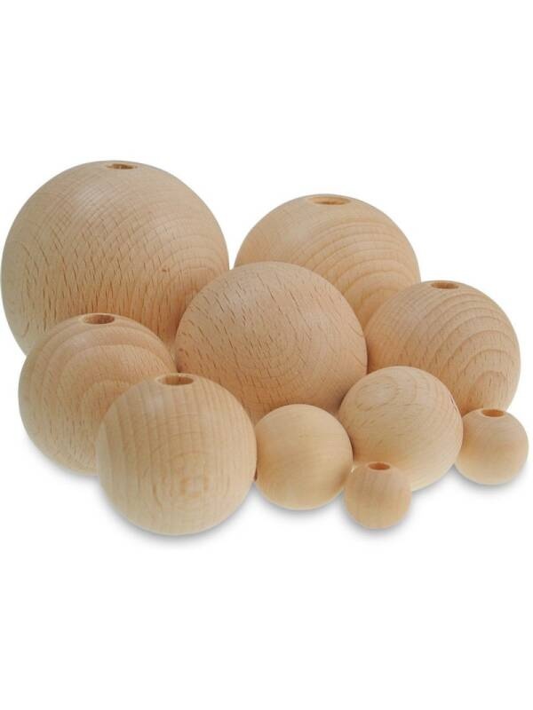 Bile gaurite din lemn natur Meyco (Marime: 4.5 cm)