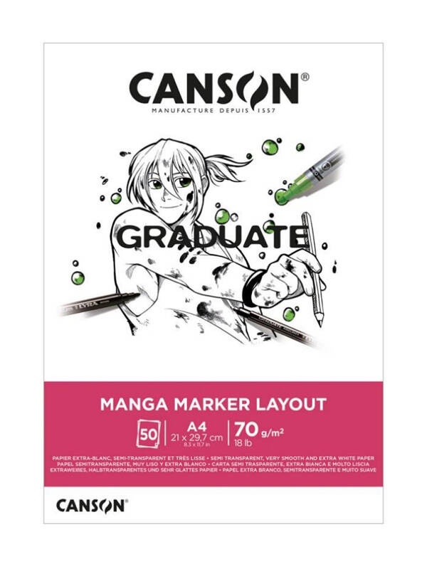 Bloc Graduate Manga Marker Layout 70g/mp Canson (Marime: A4, 50 file, 70g/mp)