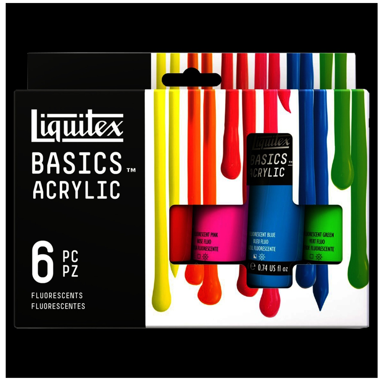 Culori acrilice fluorescente set 6 x 22 ml Liquitex Basics 3699400