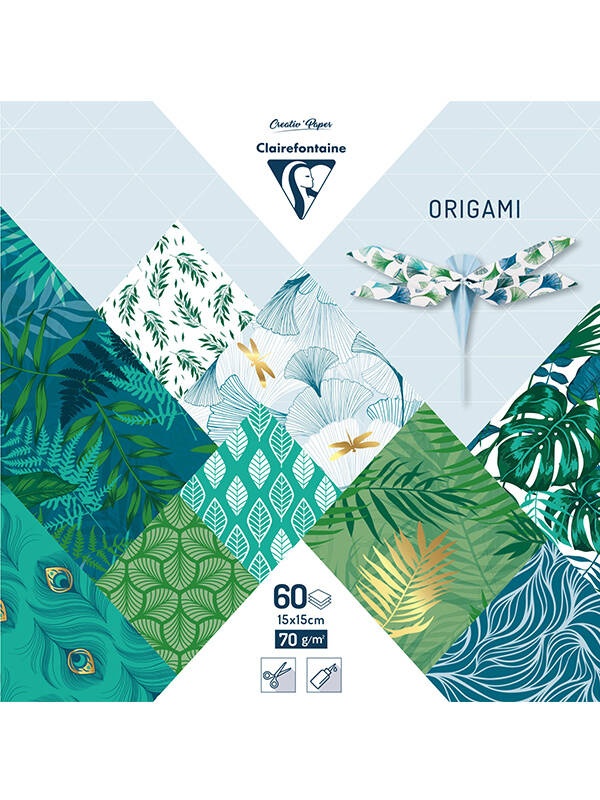 Hartie origami Vegetal chic 60 coli 70g 15X15cm Clairefontaine 95354C