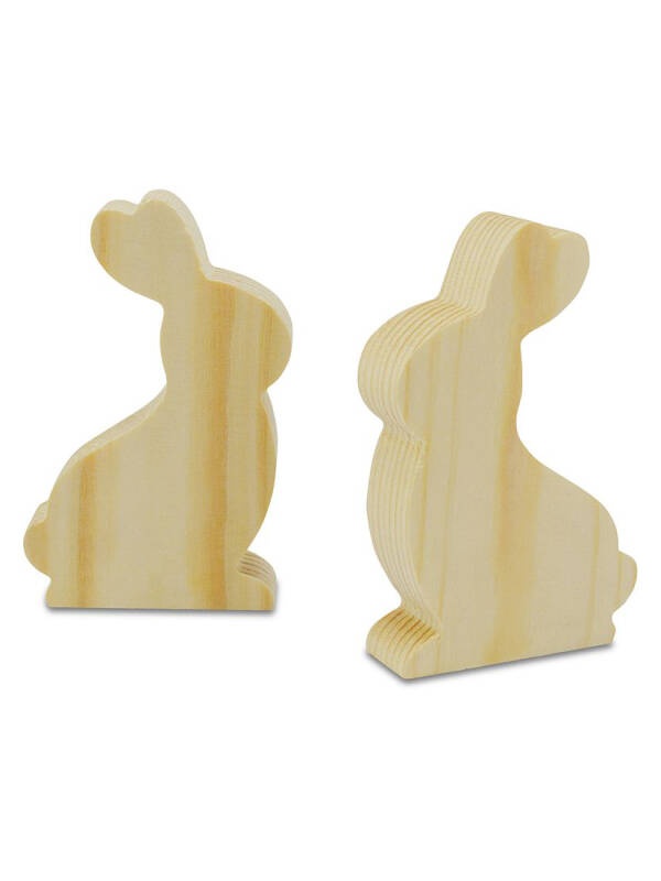 Iepuras de Paste din lemn 10x6,5x2cm Meyco 35046