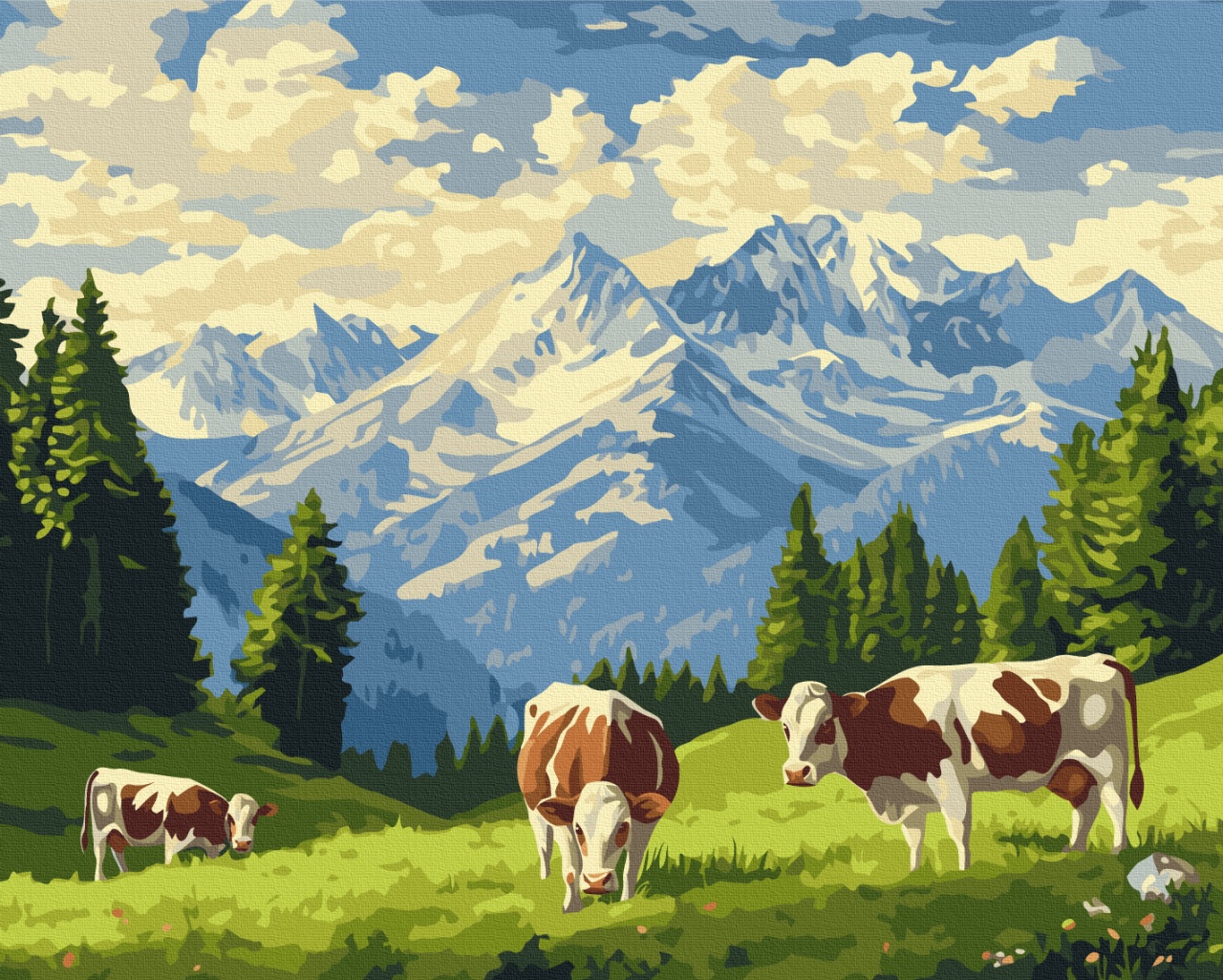 Kit pictura pe numere Sunny Morning in a Meadow 54245