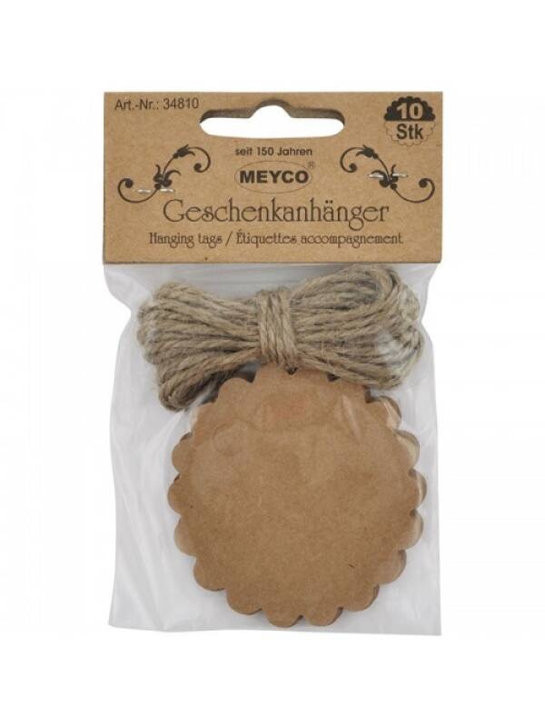 Set 10 etichete de carton - floare Meyco 34810