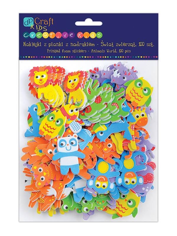 Set 100 figurine autoadezive spuma lumea animalelor Dp Craft kspi-314