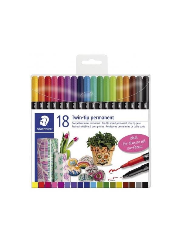 Set 18 carioci permanente Staedtler 3187TB18