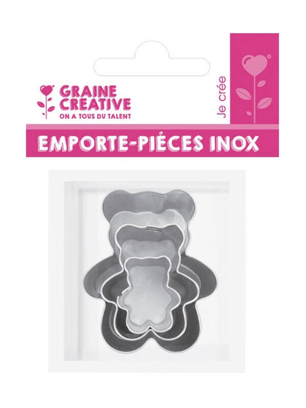 Set 3 forme metalice de taiat, ursulet Graine Creative 265049