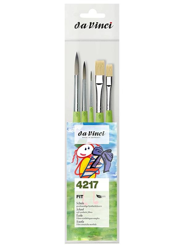 Set 5 pensule cu varf din fire sintetice Fit da Vinci 4217