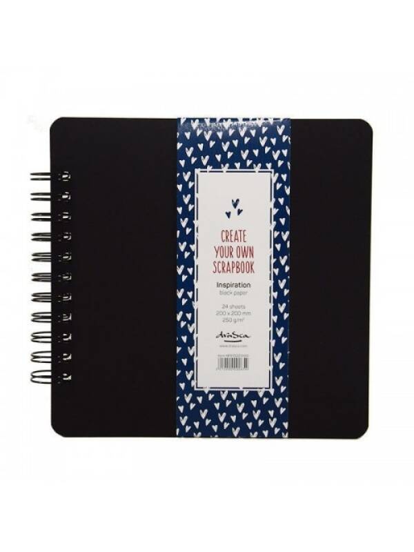 Sketchbook cu spira Scrapbook Inspiration Black Drasca (Marime: 20 x 20 cm)