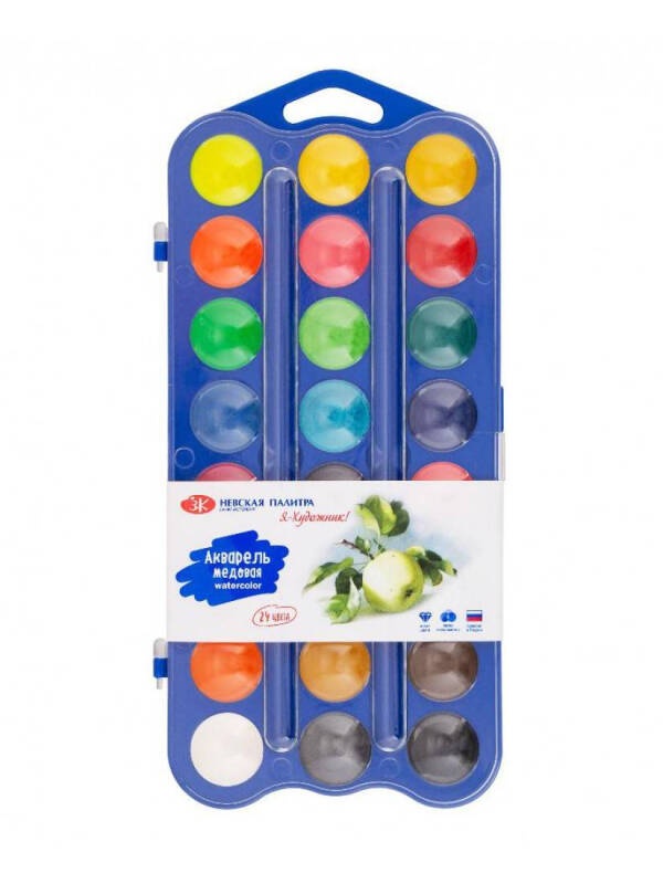 Acuarele cu miere set 24 in cutie de plastic I am an artist Nevskaya Palitra 227421539