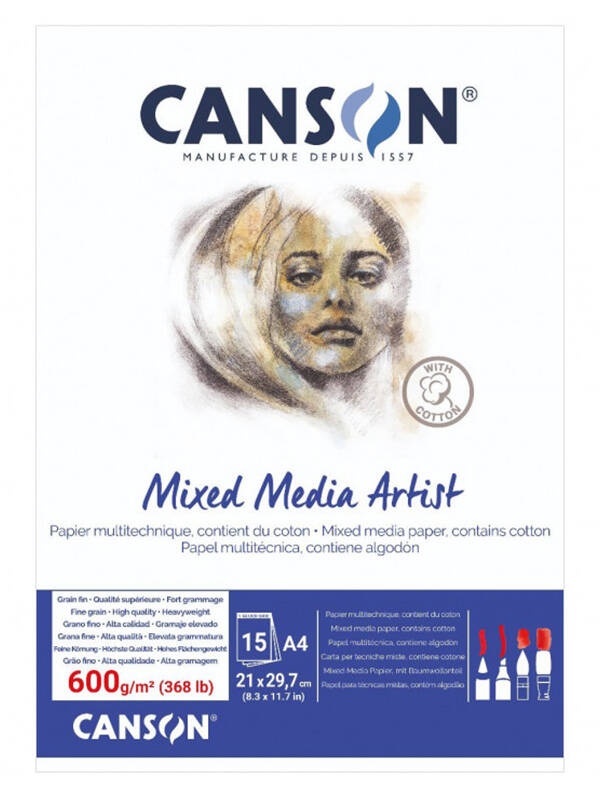 Bloc mix media Artist Canson (Marime: A3 300g/mp 25 file)