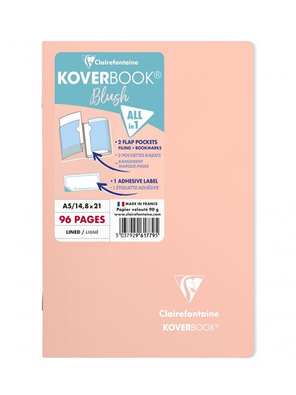 Caiet Kover book A5 48 file 90g dictando Clairefontaine (Culoare: Pink Rose)