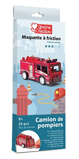 Macheta 3D masina de pompieri din lemn Graine Creative 651058