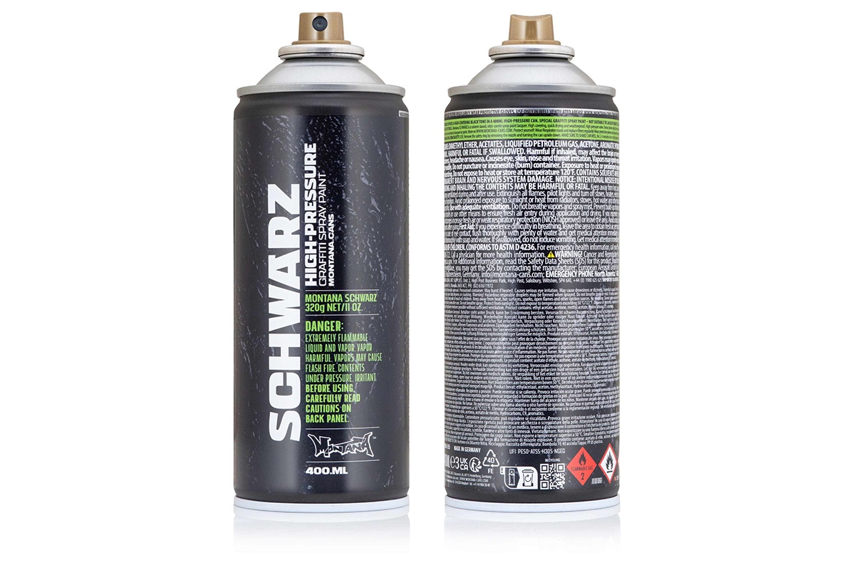 Montana Recycled SCHWARZ 400ml � Spray Graffiti cu Presiune Ridicata