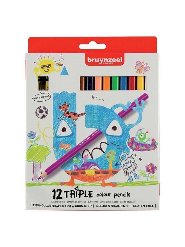 Set 12 creioane colorate Triple Bruynzeer 60119012