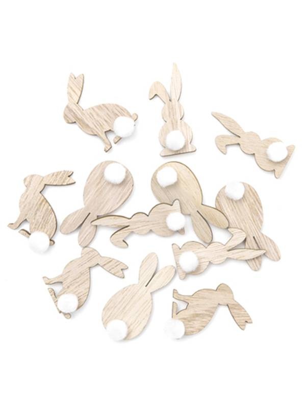 Set 12 Iepurasi de lemn Dp Craft DPDN-172