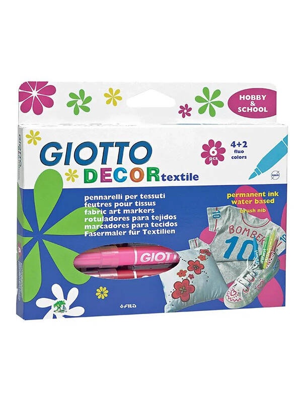 Set 6 markere Decor Textile Giotto 494800