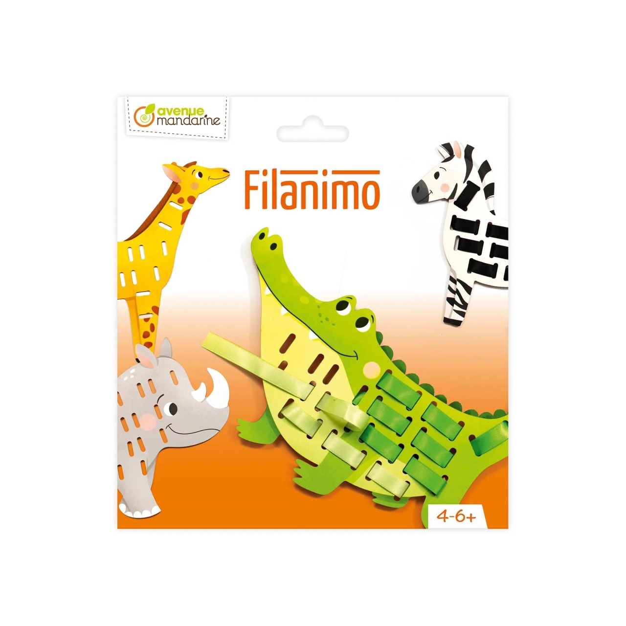 Set de Tesut cu Panglici Filanimo Animale Salbatice Avenue Mandarine KC172C