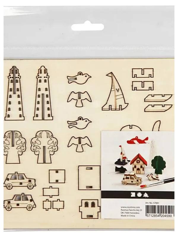 Set figurine din lemn pentru decorat 57881