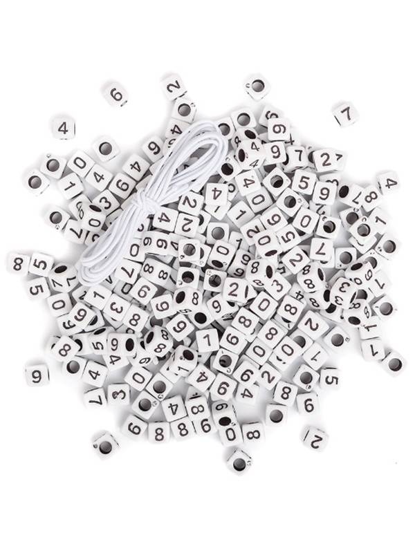 Set margele plastic patrate numere 40g Dp Craft grko-023