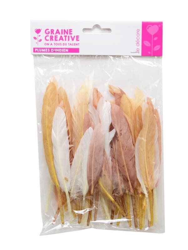 Set pene indiene colorate 15 cm 10g Graine Creative (Culoare: roz)