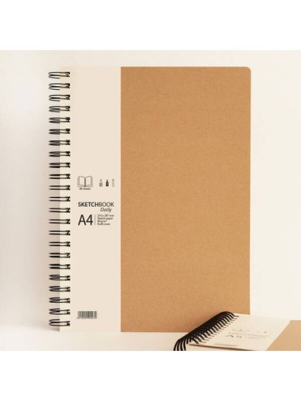 Sketchbook cu spira Daily Kraft Drasca (Marime: A6)