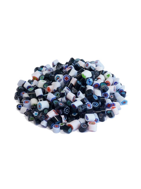 Mozaic Millefiori Grey Mix 50g Mosaikstein (Marime - Nr. bucati: 9-10 mm, cca. 55 buc.)