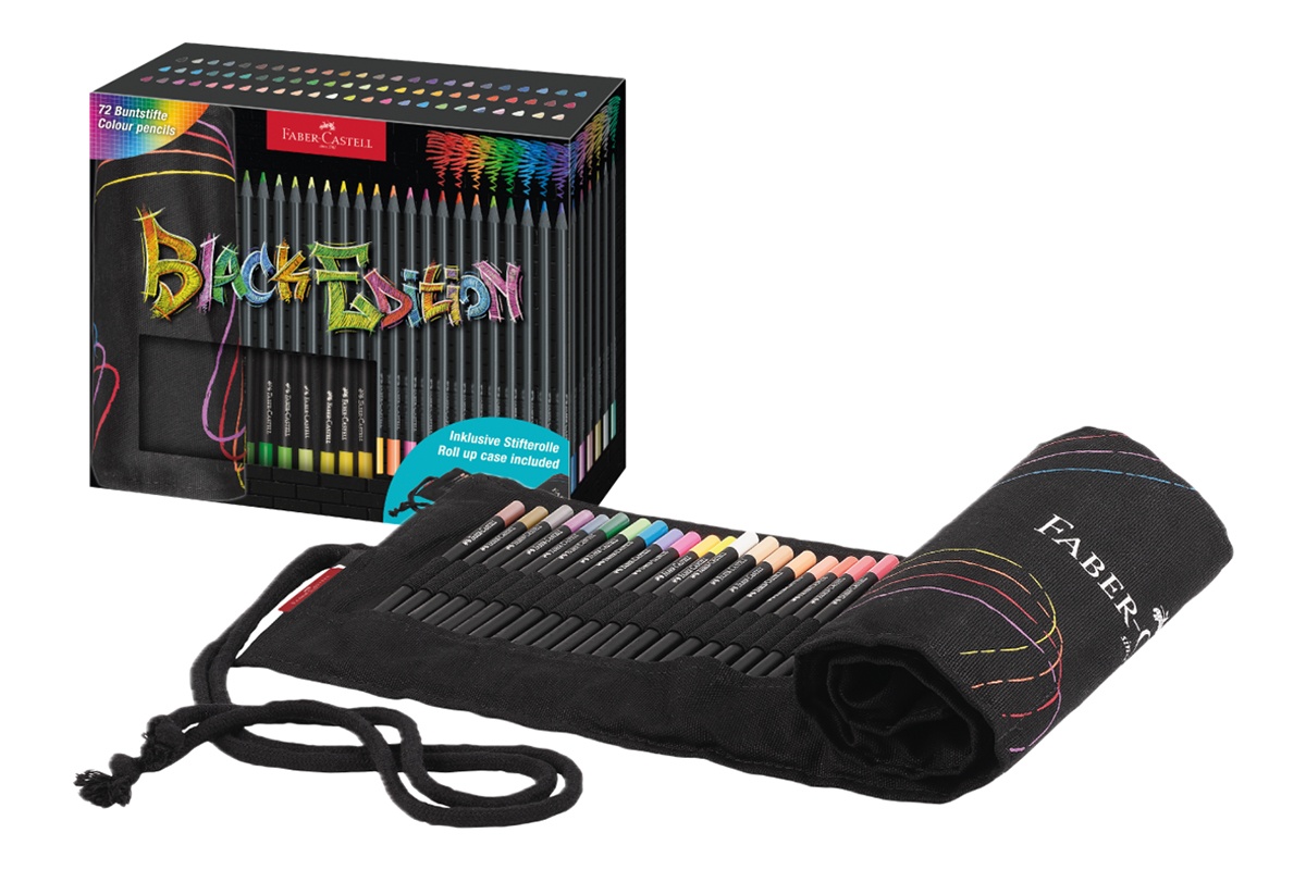 Rollup 72 Creioane Colorate Black Edition Faber-Castell