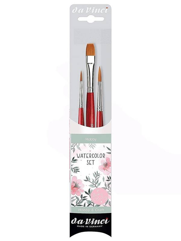 Set 3 pensule cu varf din fire sintetice da Vinci 5389