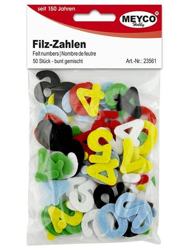 Set 50 cifre din fetru 25mm Meyco 23561
