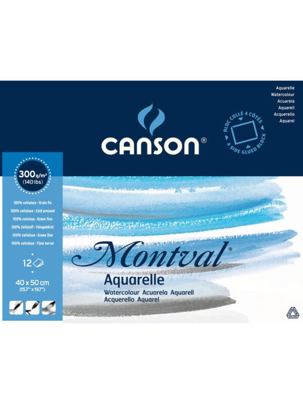 Bloc Montval Acuarela GF 300g/mp Canson (Marime: 32x41cm, cu spira pe latura scurta)