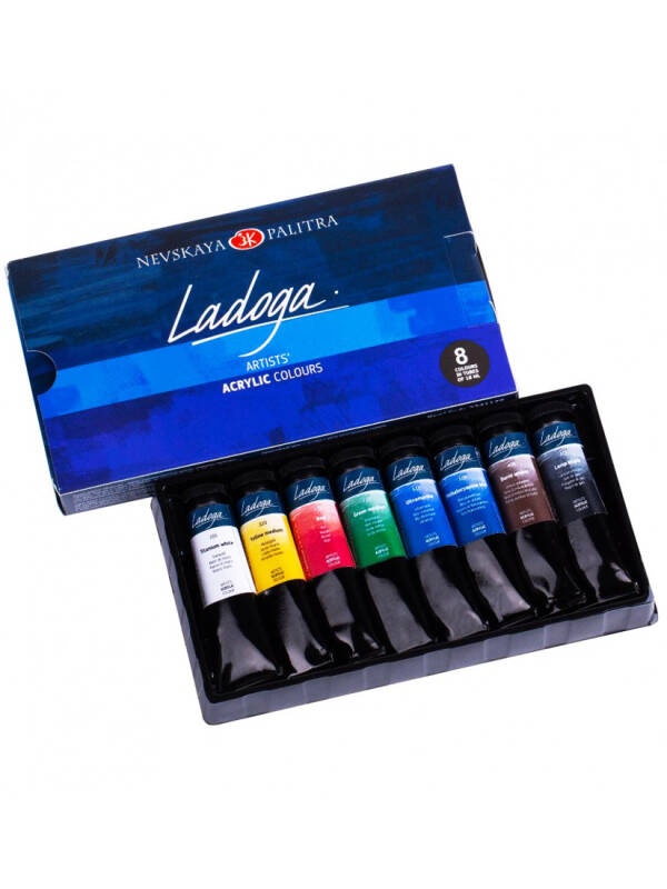 Culori acrilice set 8 x 18 ml Ladoga 2241178