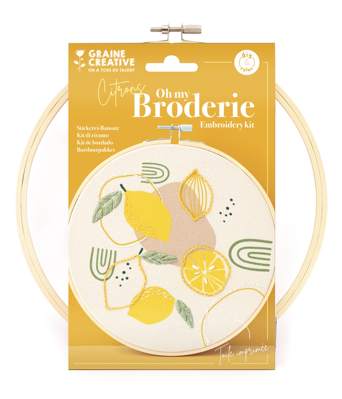 Kit de broderie, model cu lamai 20 cm, 420298 Graine Creative