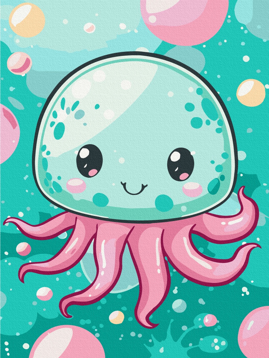 Kit pictura pe numere Cheerful Jellyfish 155