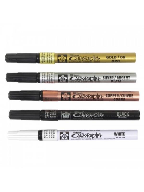 Marker caligrafic Pen-touch Calligrapher Sakura (Culoare: white)